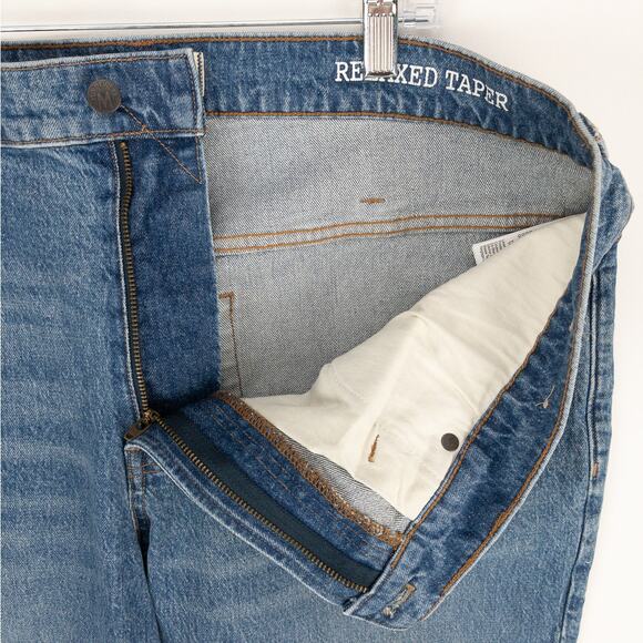 Madewell Men’s Relaxed Fit Jeans 38x32 Medium Wash Denim Factory Distressed - Picture 6 of 16